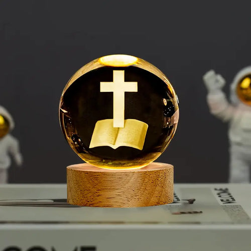 Luminaria Esfera de Cristal Sagrada 3D