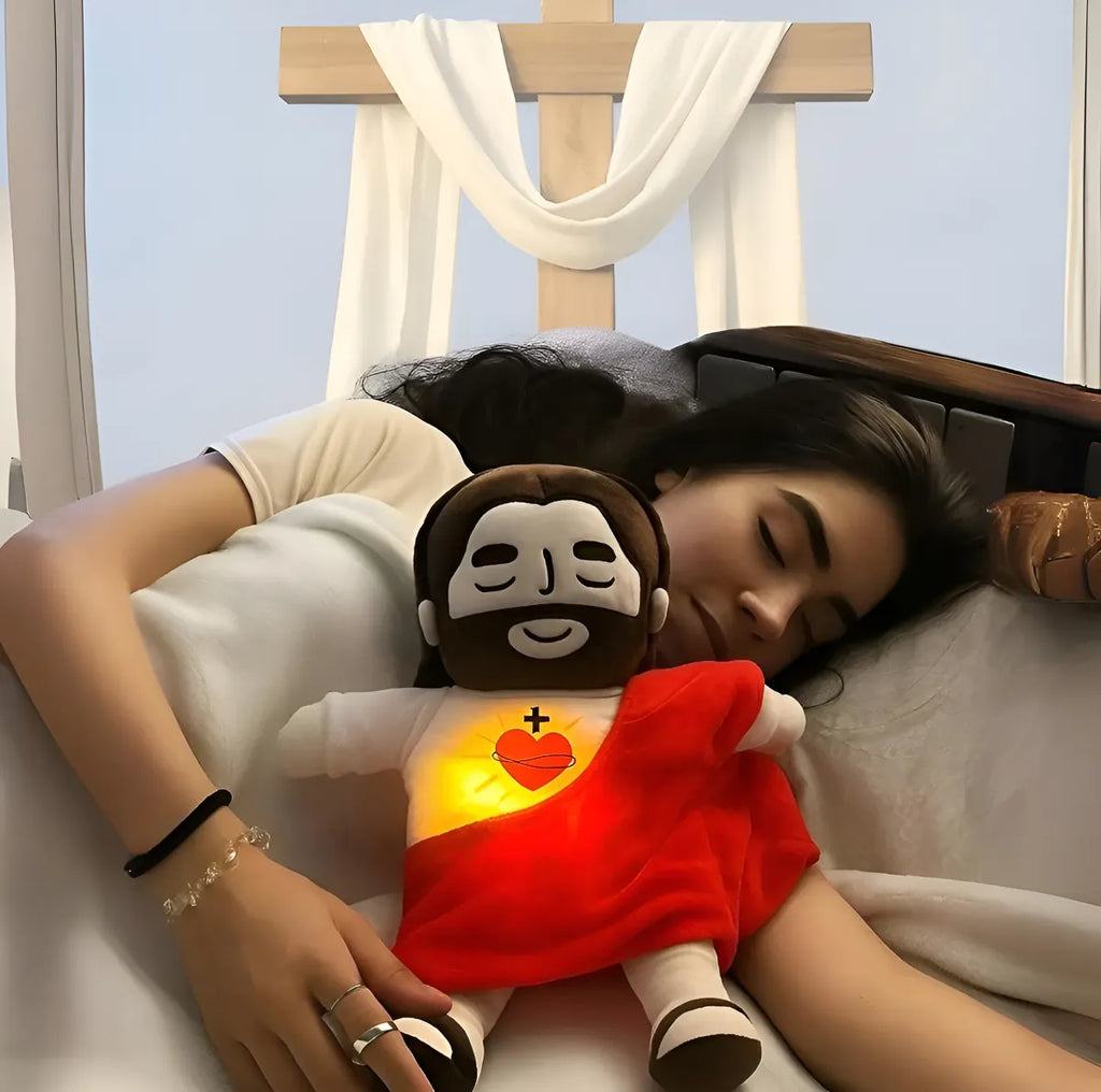 Pelúcia Menino Jesus que Respira e Acalma a Alma