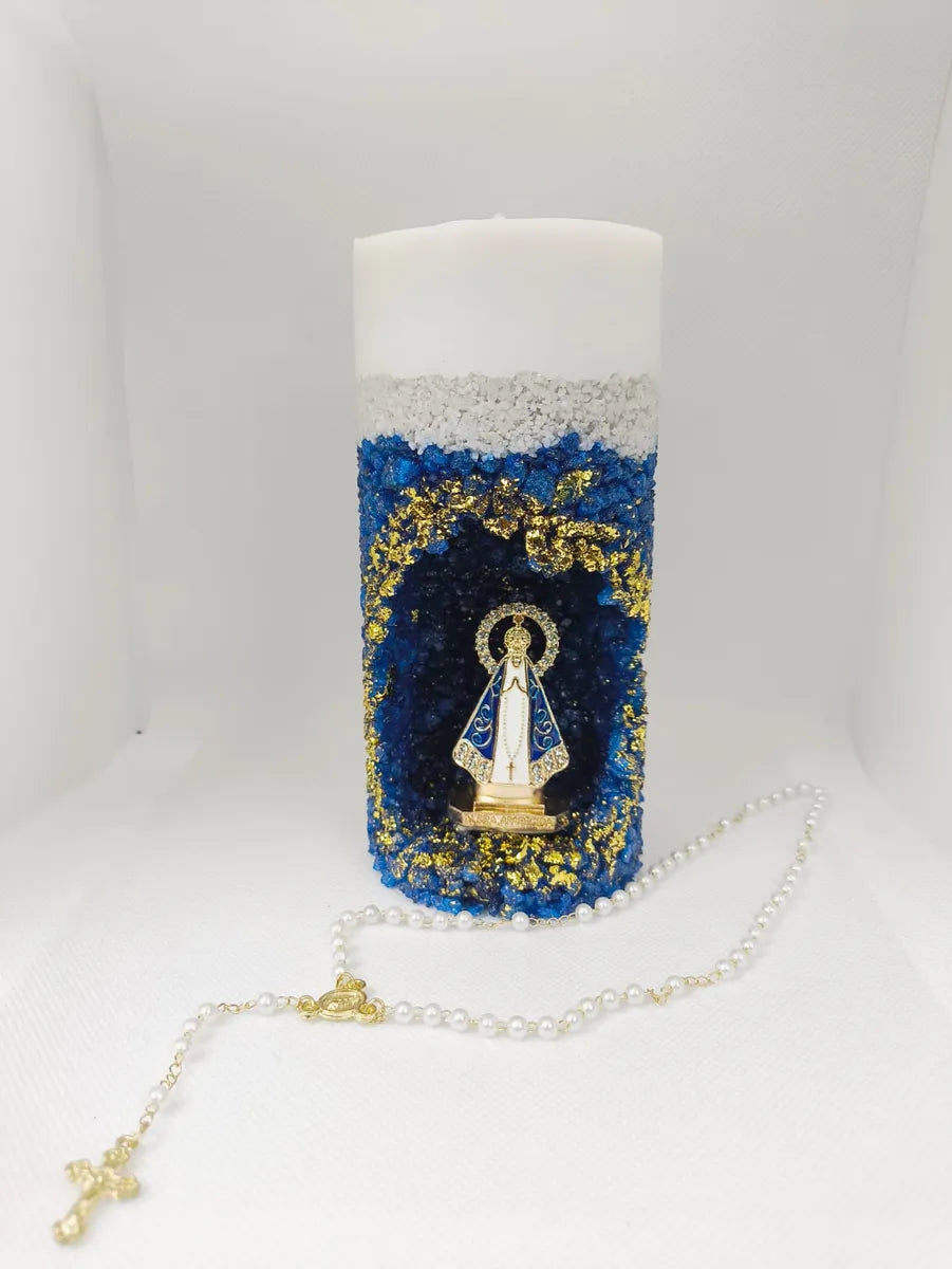 Vela Santuário Nossa Senhora Aparecida Azul - Aromatizada